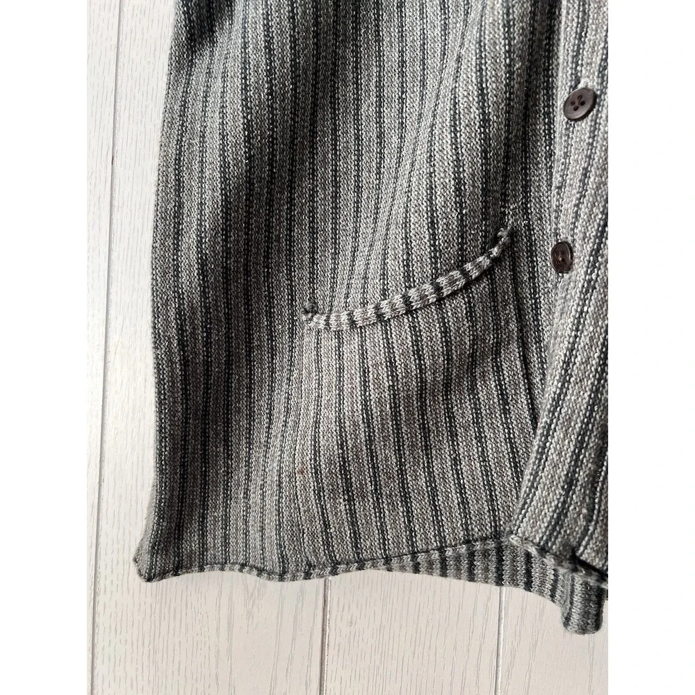 Vintage 90s Banana Republic Wool Knit Vest Men's Stripe Kurt Cobain Button Front